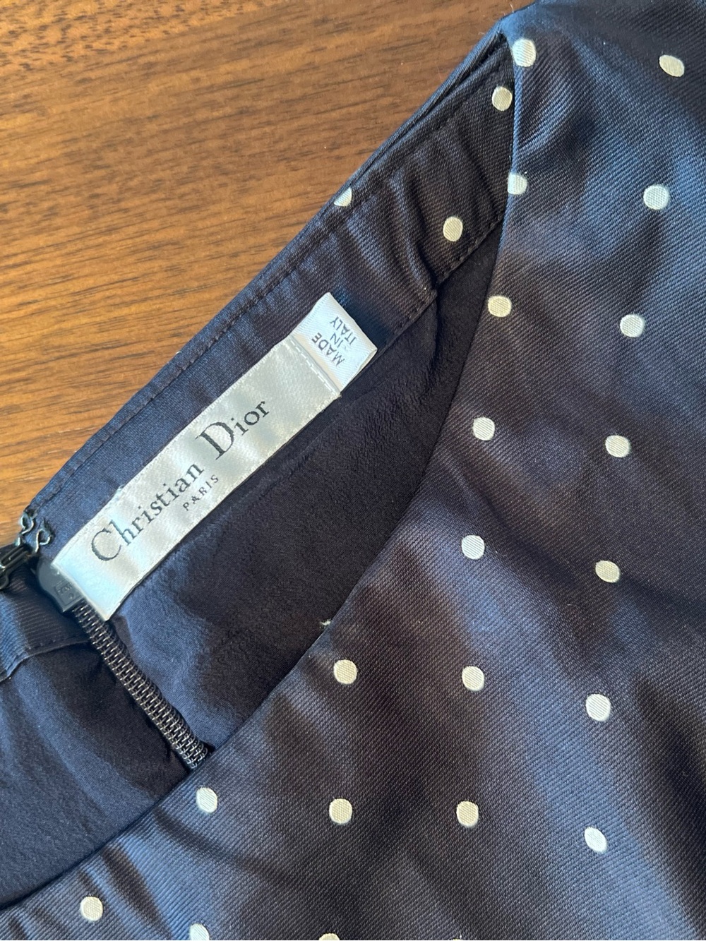 Vintage Christian Dior navy polka dot dress - Picture 4 of 9